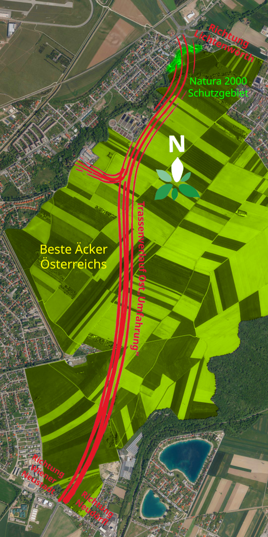 Trassenverlauf Ost"Umfahrung" Wiener Neustadt